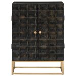 Vidaxl buffet noir 55x34x75 cm bois massif de manguier et fer Vidaxl buffet noir 55x34x75 cm bois massif de manguier et fer