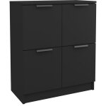 Vidaxl buffet noir 60x30x70 cm bois d'ingnierie