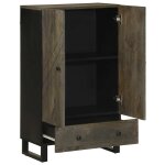 Vidaxl buffet noir 60x33x100 cm bois de manguier massif