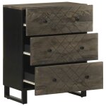 Vidaxl buffet noir 60x33x75 cm bois massif de manguier