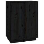 Vidaxl buffet noir 60x35x80 cm bois massif de pin