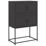 Vidaxl buffet noir 68, 5x38, 5x107 cm acier