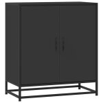 Vidaxl buffet noir 68x35x76 cm bois d'ingnierie et mtal