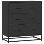 Vidaxl buffet noir 68x35x76 cm bois d'ingénierie et métal Vidaxl buffet noir 68x35x76 cm bois d'ingénierie et métal