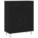 Vidaxl buffet noir 69, 5x34x90 cm bois d'ingénierie Vidaxl buffet noir 69, 5x34x90 cm bois d'ingénierie