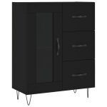 Vidaxl buffet noir 69, 5x34x90 cm bois d'ing�nierie