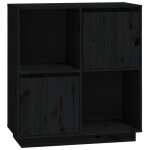 Vidaxl buffet noir 74x35x80 cm bois massif de pin