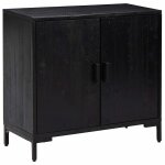 Vidaxl buffet noir 75x35x70 cm bois de pin massif