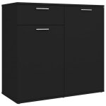 Vidaxl buffet noir 80x36x75 cm bois d'ingnierie