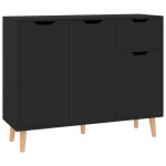 Vidaxl buffet noir 90x30x72 cm bois d'ing�nierie