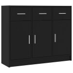 Vidaxl buffet noir 91x28x75 cm bois d'ing�nierie