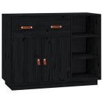 Vidaxl buffet noir 98, 5x40x75 cm bois massif de pin Vidaxl buffet noir 98, 5x40x75 cm bois massif de pin