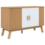 Vidaxl buffet olden blanc et marron 114x43x73, 5 cm bois massif de pin