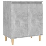 Vidaxl buffet avec pieds en bois gris bton bois d'ingnierie