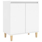 Vidaxl buffet avec pieds en bois massif blanc bois d'ing�nierie
