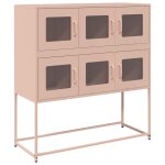 Vidaxl buffet rose 100, 5x39x107 cm acier lamin� � froid