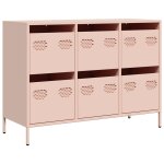 Vidaxl buffet rose 101, 5x39x73, 5 cm acier lamin� � froid