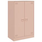 Vidaxl buffet rose 67x39x107 cm acier