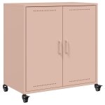Vidaxl buffet rose 68x39x72 cm acier