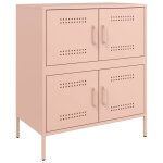 Vidaxl buffet rose 68x39x79 cm acier
