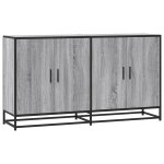Vidaxl buffet sonoma gris 134x35x76 cm bois d'ing�nierie