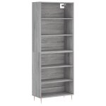 Vidaxl buffet sonoma gris 69, 5x32, 5x180 cm bois d'ingnierie