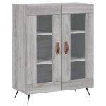 Vidaxl buffet sonoma gris 69, 5x34x90 cm bois d'ing�nierie