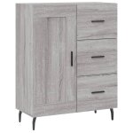 Vidaxl buffet sonoma gris 69, 5x34x90 cm bois d'ingnierie