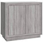 Vidaxl buffet sonoma gris 80x34x75 cm bois d'ingnierie