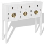 Vidaxl buffet en style chinois en bois massif blanc
