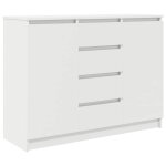Vidaxl buffet avec tiroirs blanc 100, 5x35x76 cm bois d'ing�nierie