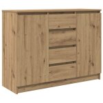 Vidaxl buffet et tiroirs ch�ne artisanal 100, 5x35x76cm bois ing�nierie