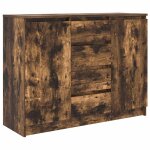 Vidaxl buffet avec tiroirs ch�ne fum� 100, 5x35x76 cm bois d'ing�nierie