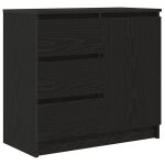 Vidaxl buffet avec tiroir ch�ne noir 71x35x65 cm bois d'ing�nierie