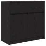 Vidaxl buffet avec tiroir ch�ne noir 80x34x76 cm bois d'ing�nierie
