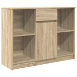 Vidaxl buffet avec tiroir ch�ne sonoma 101x35x76 cm bois d'ing�nierie