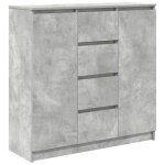Vidaxl buffet avec tiroirs gris b�ton 100, 5x35x98, 5 cm bois ing�nierie