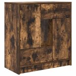 Vidaxl buffet avec tiroirs et portes ch�ne fum� 70, 5x34x74, 5 cm