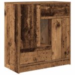 Vidaxl buffet avec tiroirs et portes vieux bois 70, 5x34x74, 5 cm