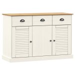 Vidaxl buffet avec tiroirs vigo 113x40x75 cm blanc bois massif de pin