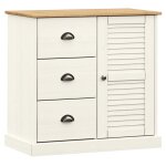 Vidaxl buffet avec tiroirs vigo 78x40x75 cm blanc bois massif de pin