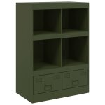 Vidaxl buffet vert olive 67x39x95 cm acier