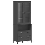 Vidaxl buffet viken gris anthracite 80x40x200 cm bois massif de pin