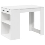 Vidaxl bureau avec tiroir et �tag�re blanc bois d'ing�nierie