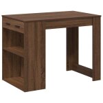 Vidaxl bureau avec tiroir et tagre chne marron bois d'ingnierie