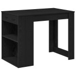 Vidaxl bureau avec tiroir et tagre chne noir bois d'ingnierie