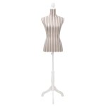 Vidaxl buste de couture de femme en lin � rayures