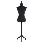 Vidaxl buste de couture mannequin de femme noir