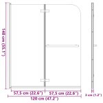 Vidaxl cabine de douche pliable 2 panneaux esg 120x140 cm