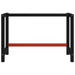 Vidaxl cadre de banc de travail mtal 120x57x79 cm noir et rouge